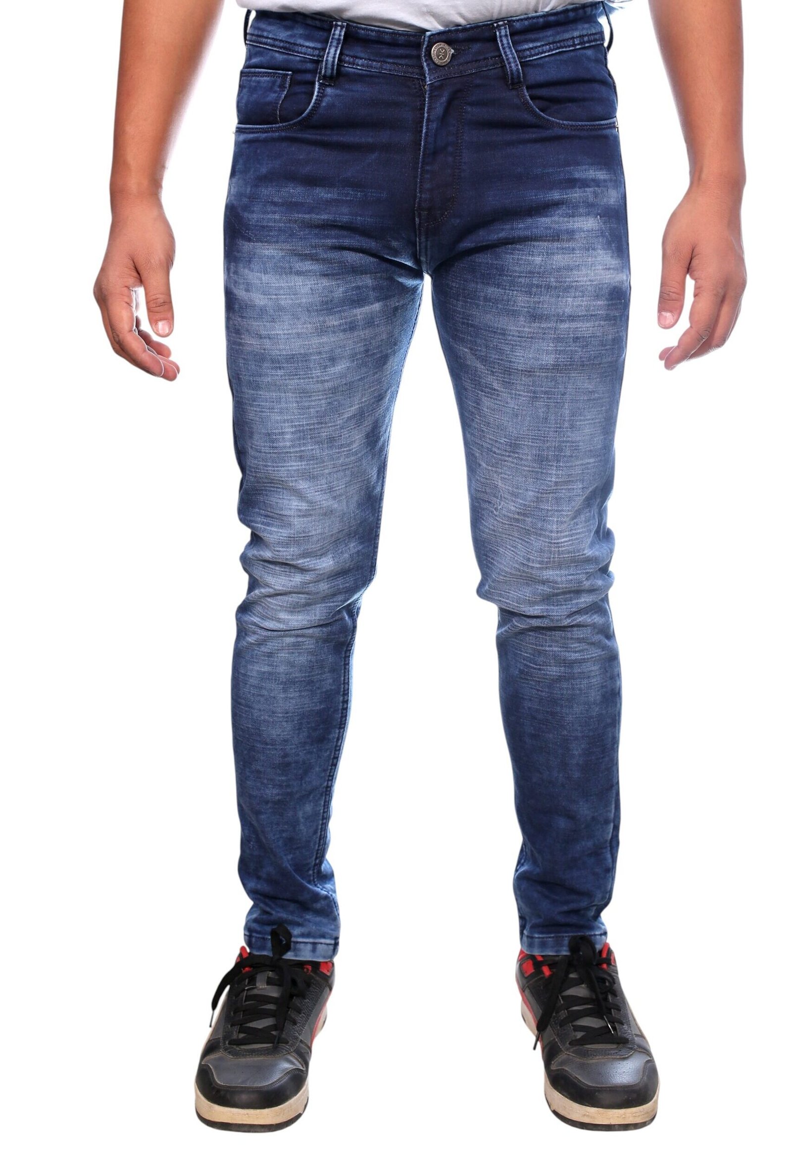 Slim Fit Faded Blue Stretch Jeans