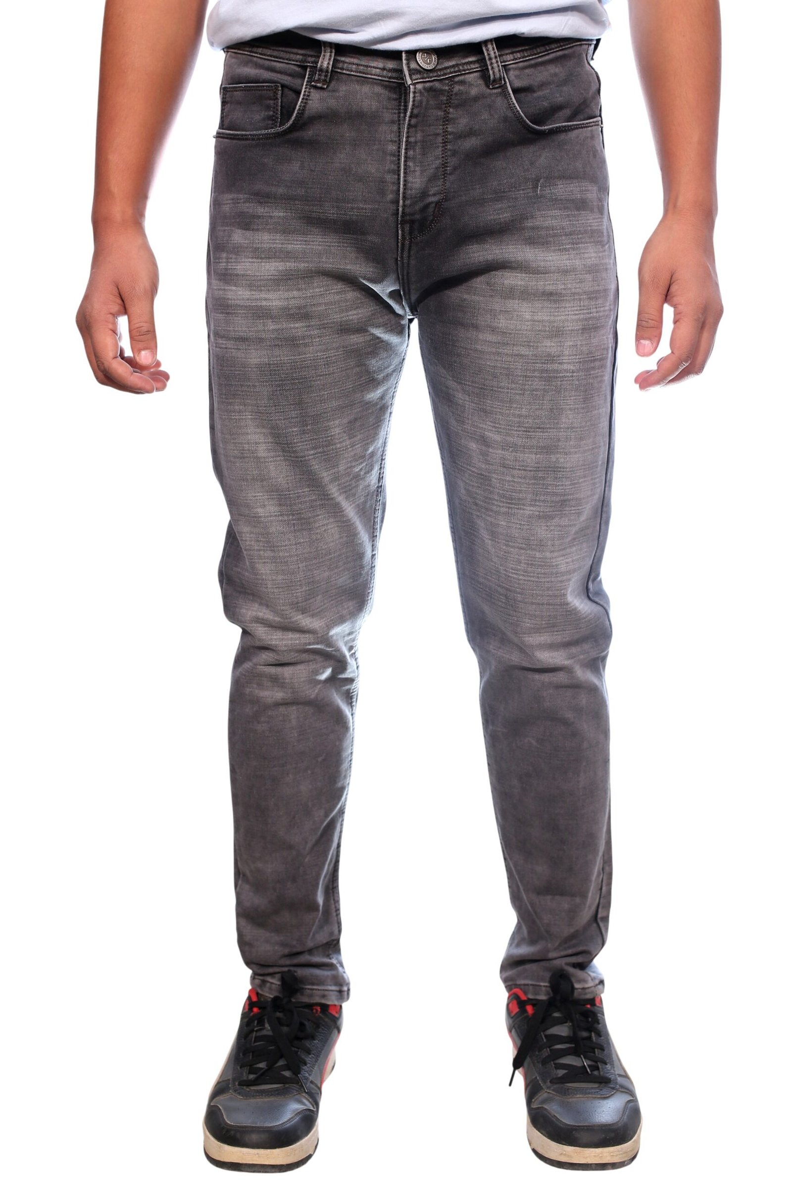 Slim Fit Grey Washed Stretch Jeans