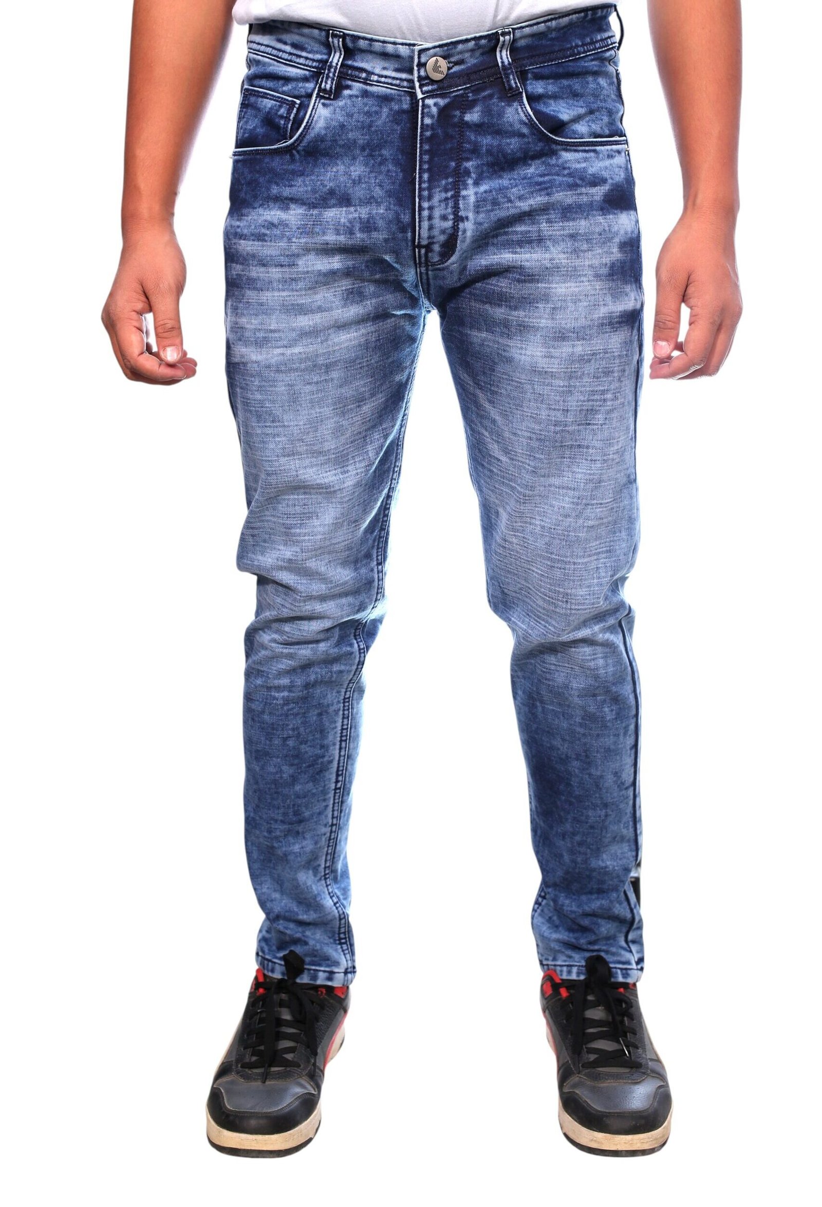 Slim Fit Ice Blue Washed Stretch Jeans